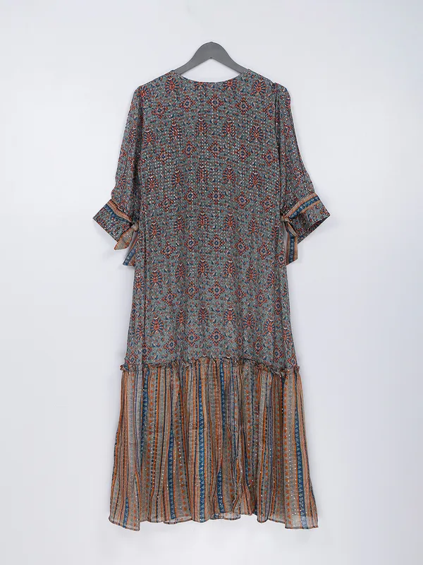 Grey georgette printed kurti