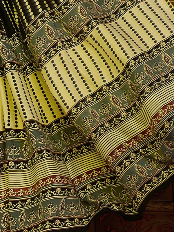Grey printed bhagalpuri silk saree for festive wear