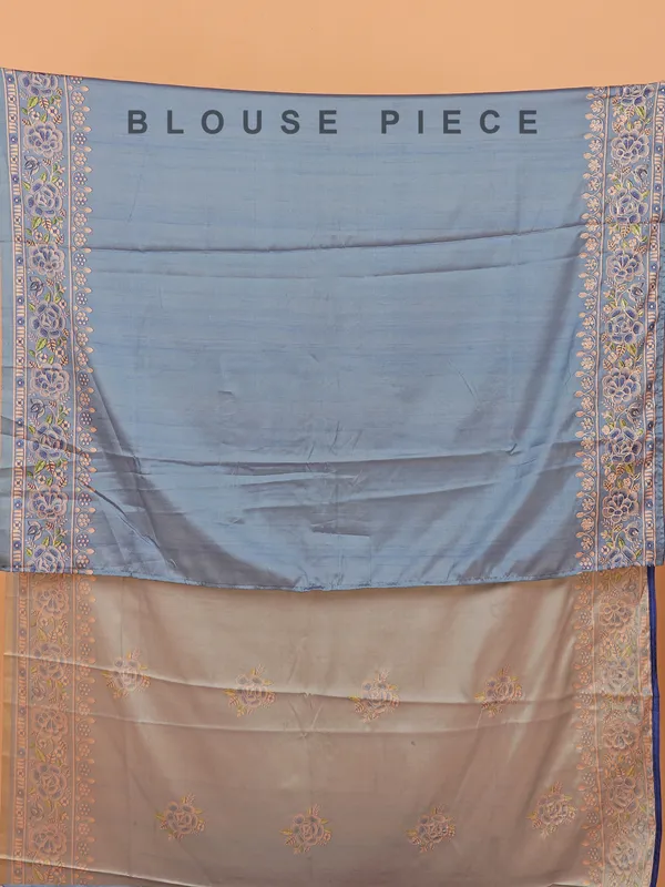 Grey semi tusser silk saree for women