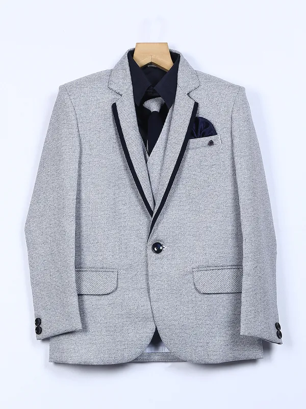 Grey terry rayon boys coat suit
