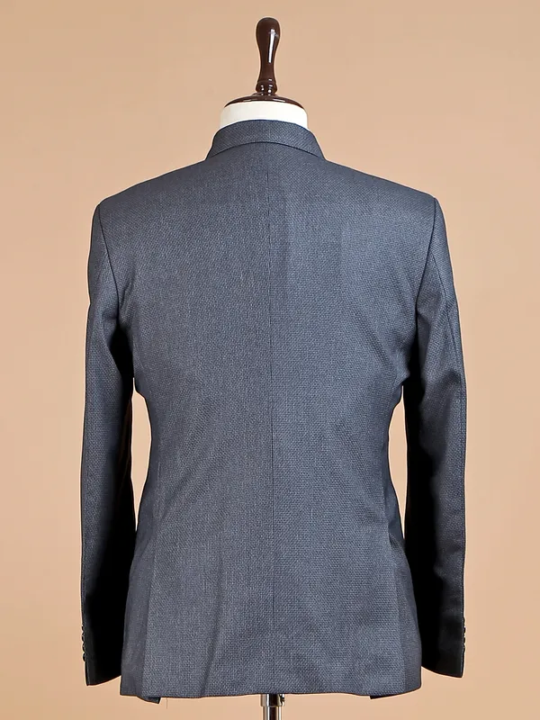 Grey terry rayon textured coat suit