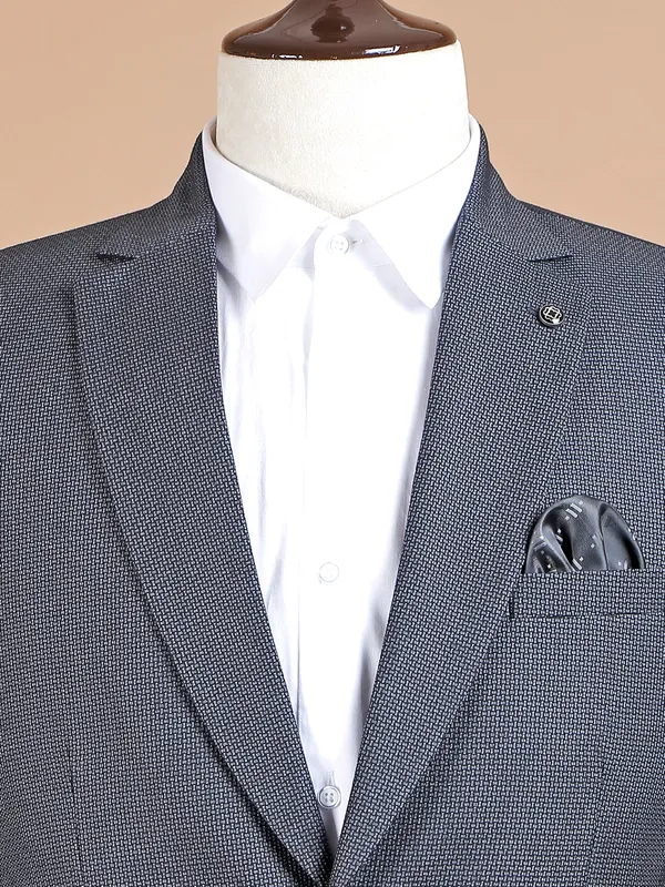 Grey terry rayon textured coat suit