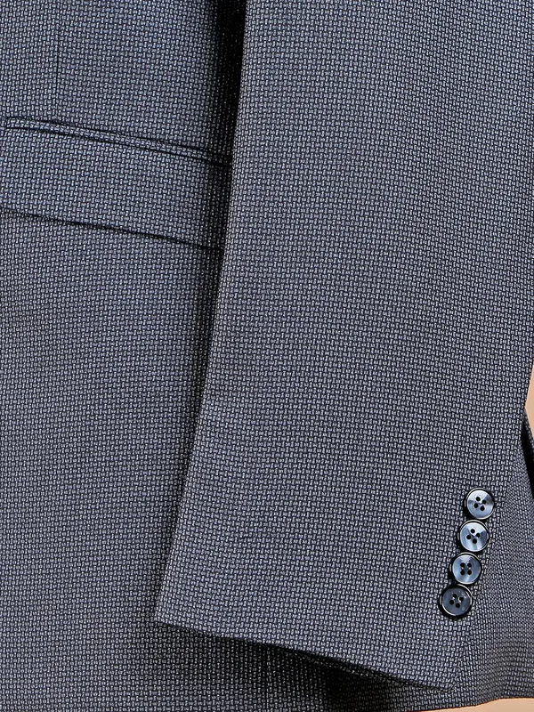 Grey terry rayon textured coat suit