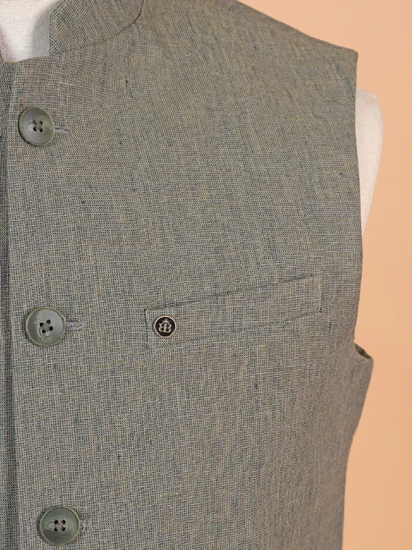 Grey terry rayon waistcoat for men