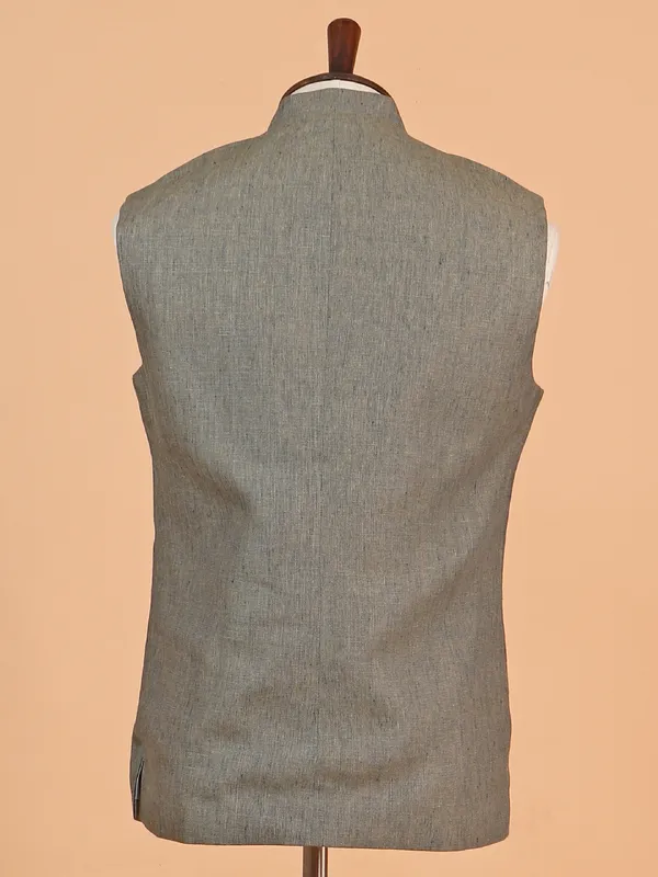 Grey terry rayon waistcoat for men