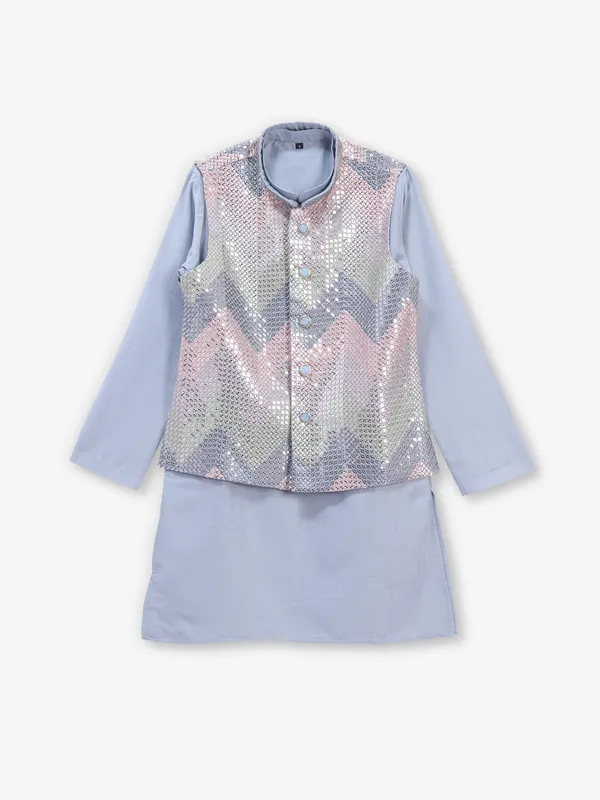 Grey waistcoat set for boys in cotton