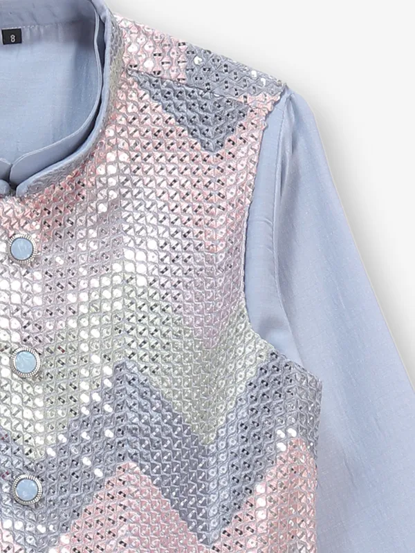 Grey waistcoat set for boys in cotton