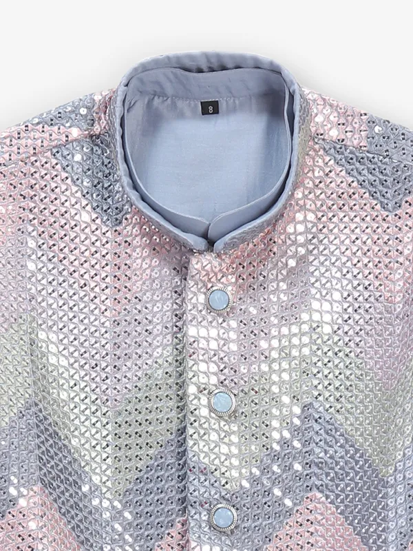 Grey waistcoat set for boys in cotton