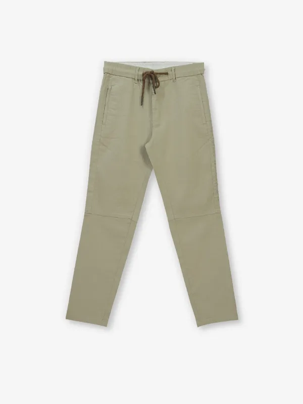 GS78 beige cotton solid trouser