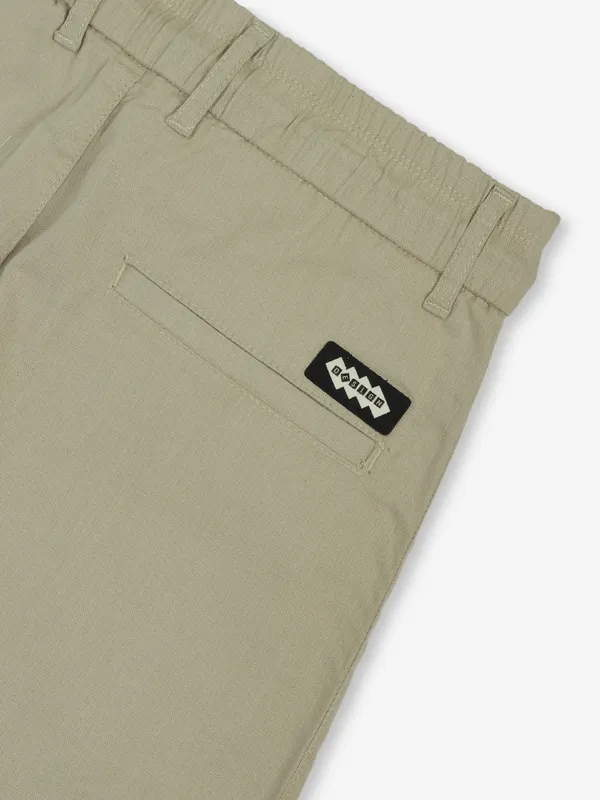 GS78 beige cotton solid trouser