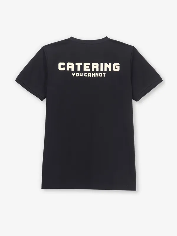GS78 black cotton casual t-shirt