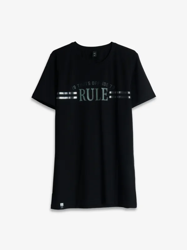 GS78 black printed slim fit t shirt