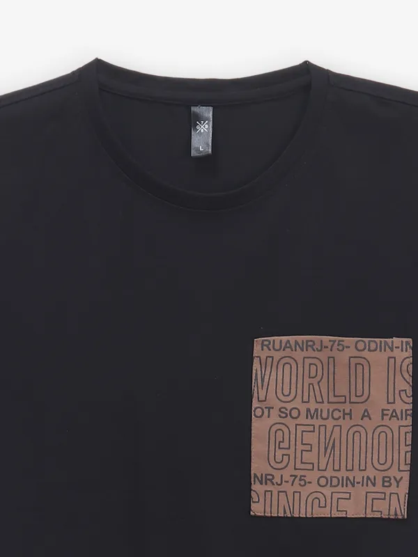 GS78 black printed t-shirt in cotton