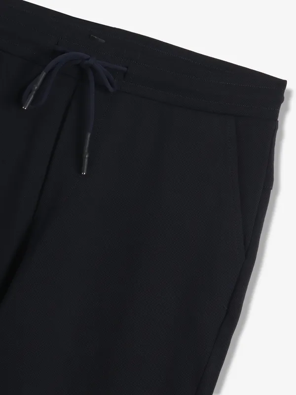 GS78 black solid cotton track pant