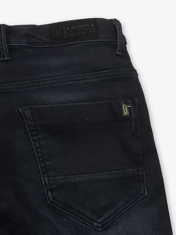 GS78 black washed slim fit denim jeans