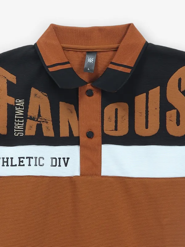GS78 brown cotton polo t-shirt