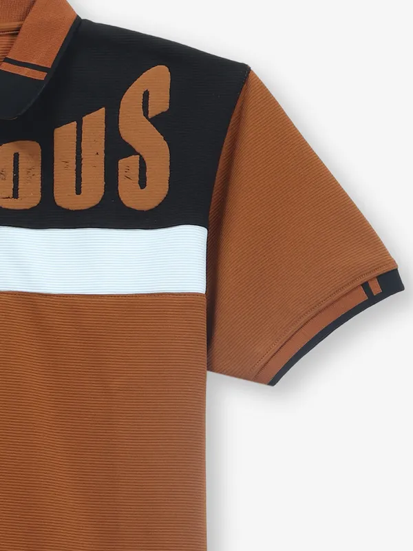 GS78 brown cotton polo t-shirt