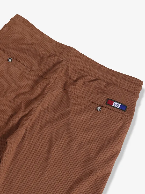 GS78 brown solid cotton track pant