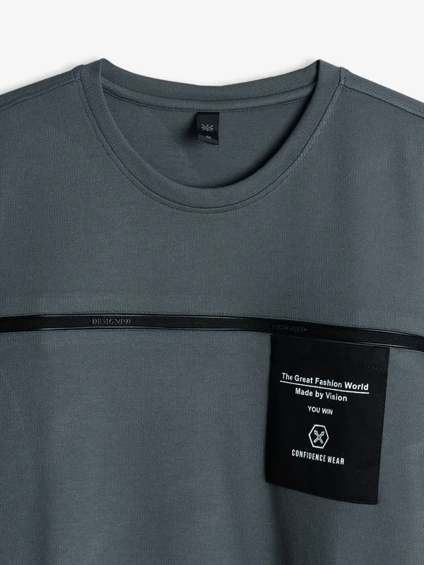 GS78 dark grey cotton slim fit t shirt