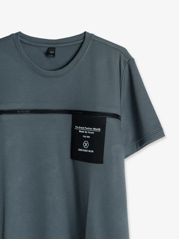 GS78 dark grey cotton slim fit t shirt