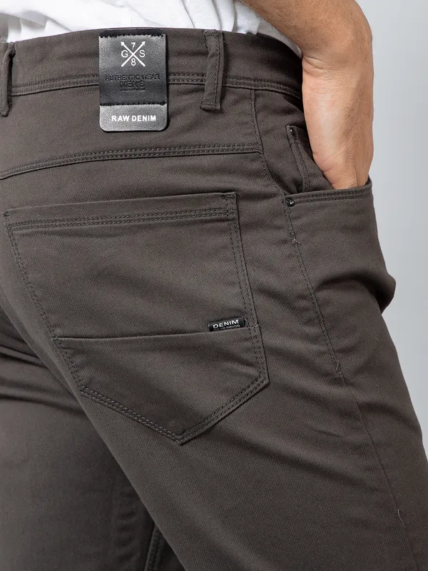 GS78 dark grey solid casual wear trouser