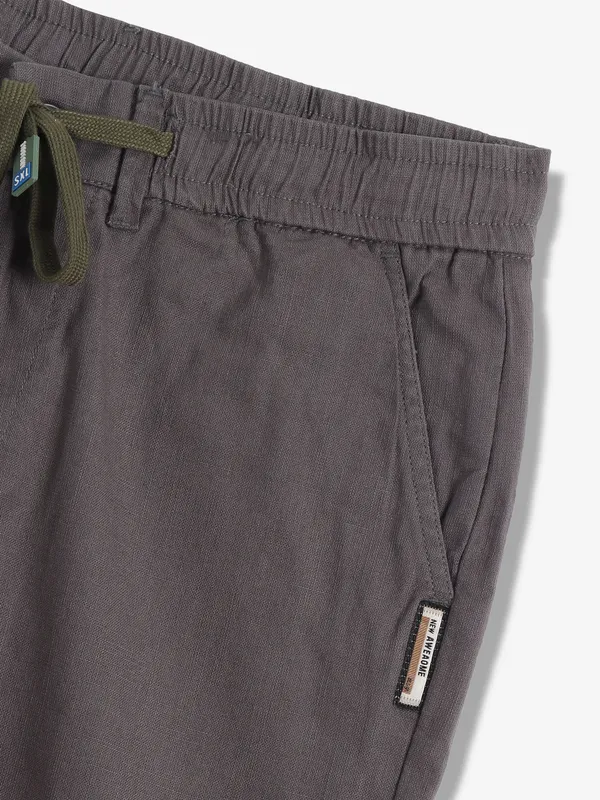 GS78 dark grey solid cotton shorts