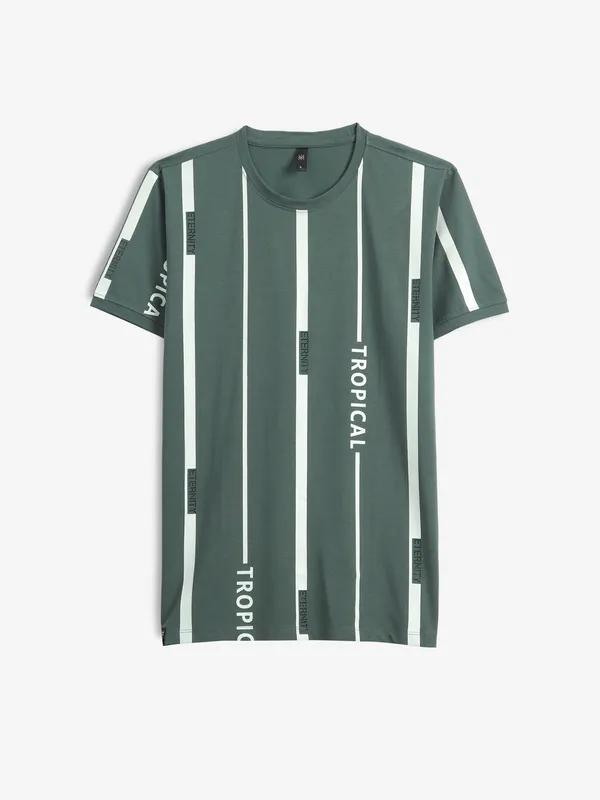 GS78 dark grey stripe cotton t-shirt