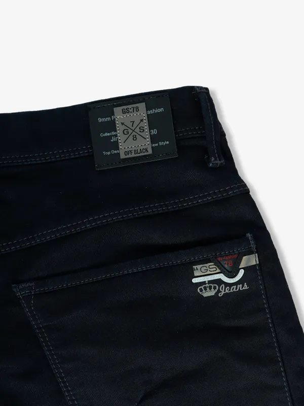 GS78 denim black slim fit jeans in solid