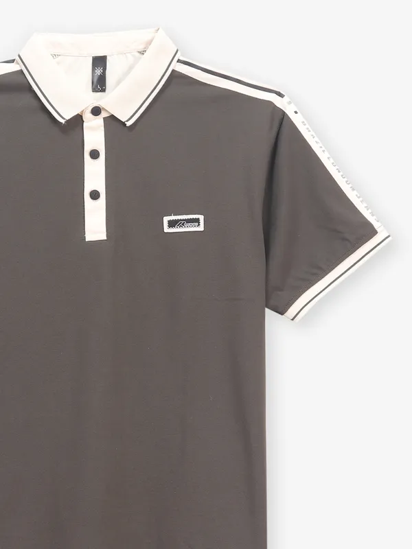 GS78 grey cotton polo t-shirt