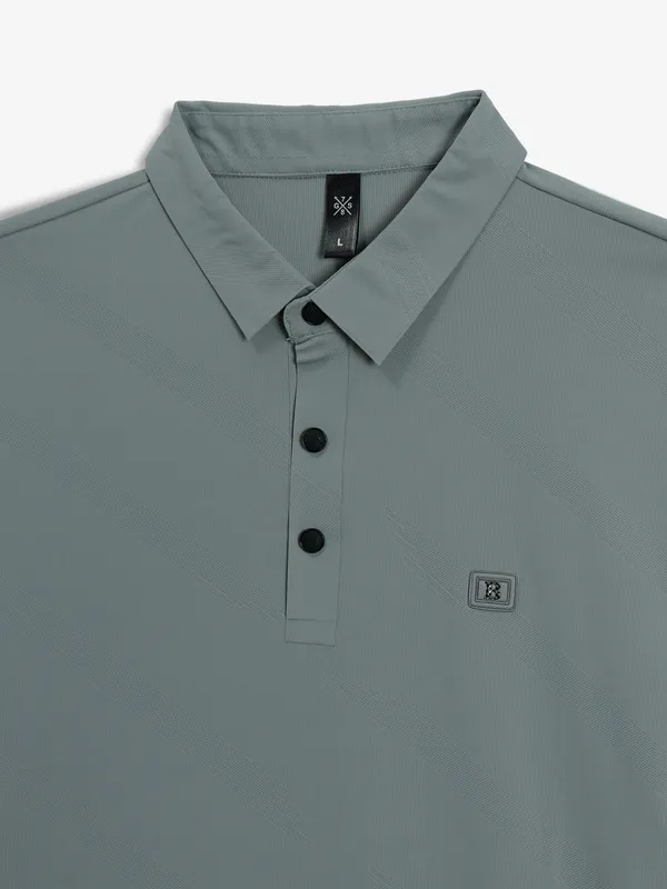 GS78 grey plain cotton casual t-shirt