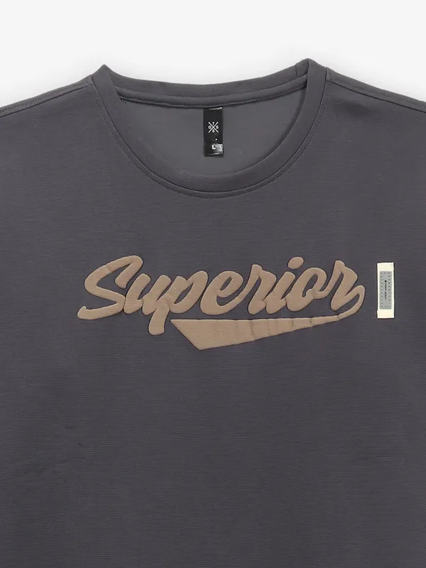 GS78 grey printed cotton t-shirt