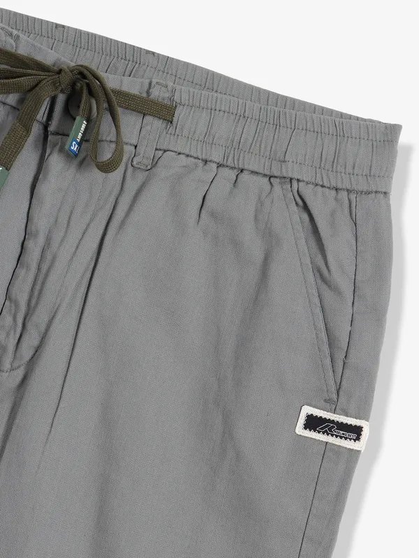 GS78 grey solid cotton track pant