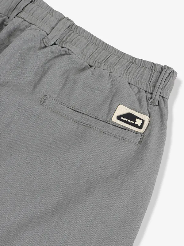 GS78 grey solid cotton track pant