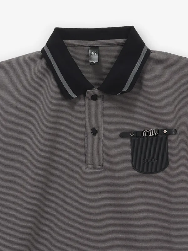 GS78 grey stripe cotton t-shirt