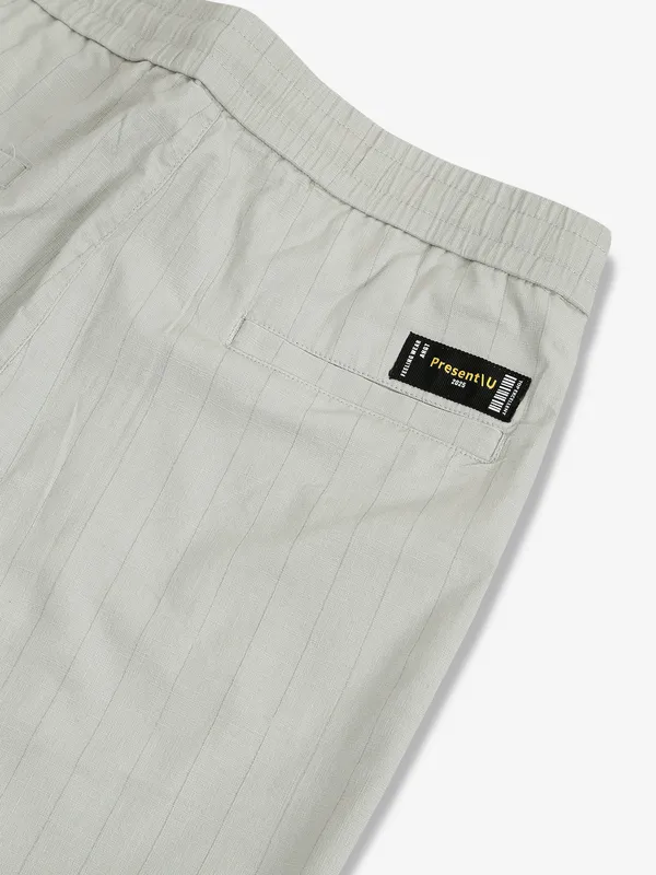 GS78 grey stripe cotton track pant