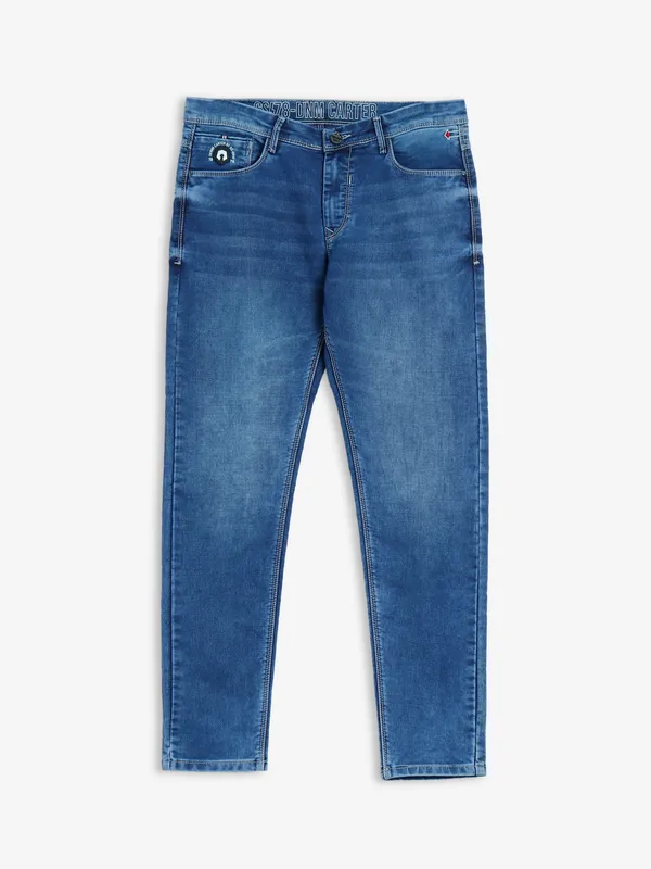 GS78 indigo blue washed slim fit jeans