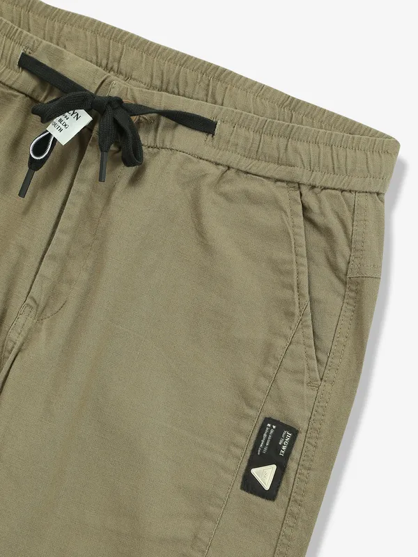 GS78 khaki cotton solid track pant
