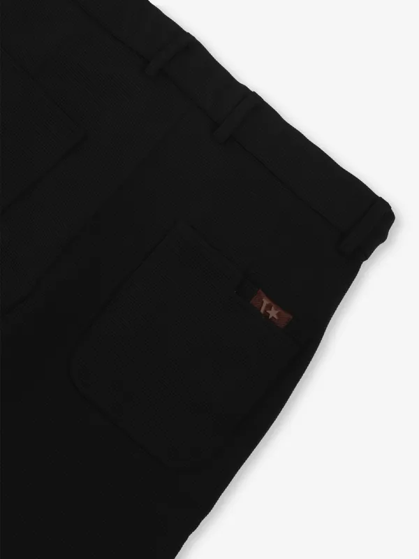 GS78 laycra black casual solid trouser