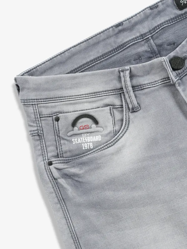 GS78 light grey washed casual jeans