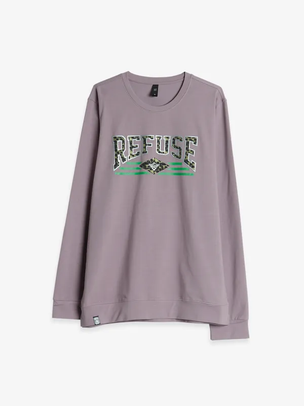 GS78 mauve purple printed t shirt
