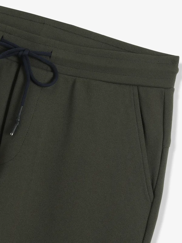 GS78 olive solid cotton track pant