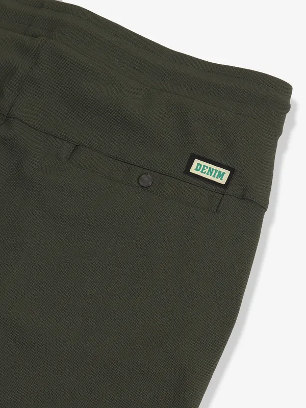 GS78 olive solid cotton track pant