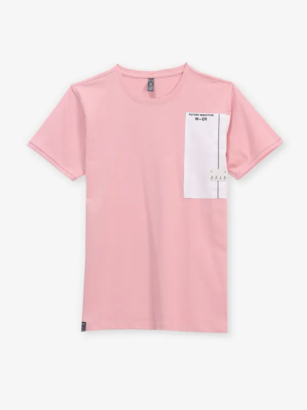 GS78 pink cotton printed t-shirt