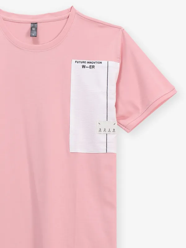 GS78 pink cotton printed t-shirt