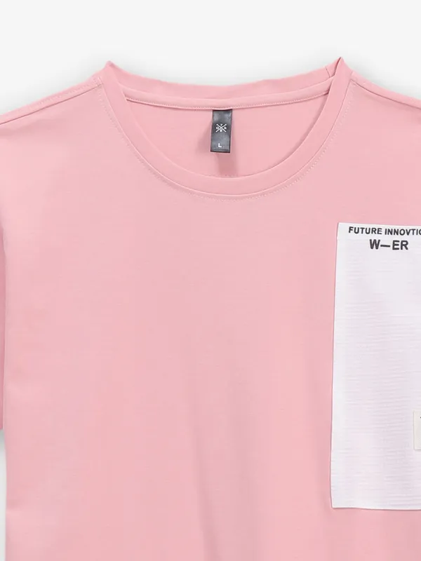 GS78 pink cotton printed t-shirt