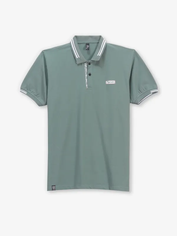 GS78 pista green plain cotton t-shirt