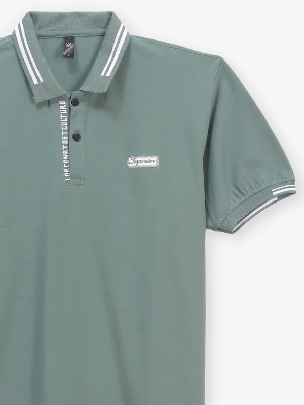 GS78 pista green plain cotton t-shirt