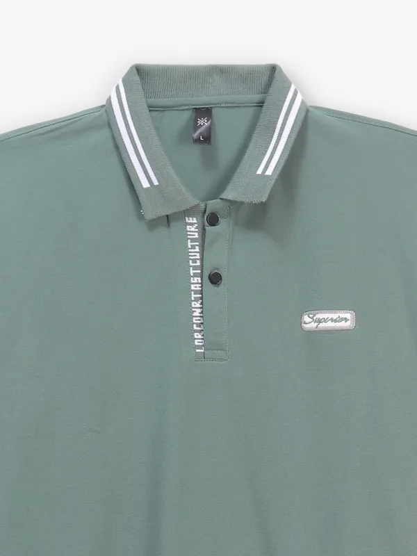 GS78 pista green plain cotton t-shirt