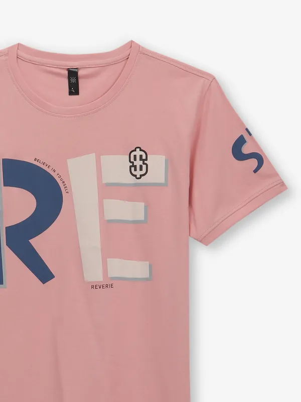 GS78 printed pink cotton t-shirt