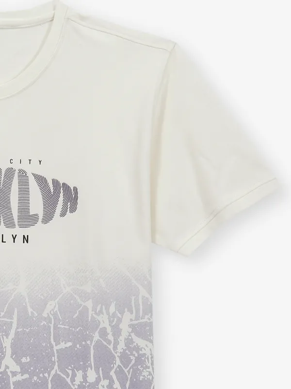 GS78 printed white cotton t-shirt